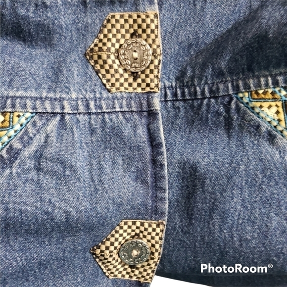 Vintage 220 Hickory Western Embroidered Beaded Denim Jacket Size S - Picture 5 of 7